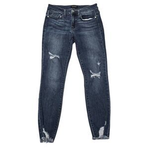 Judy Blue Skinny Jeans Women's 9 / 29 Blue Denim Distressed Stretch Zip Fly Clas